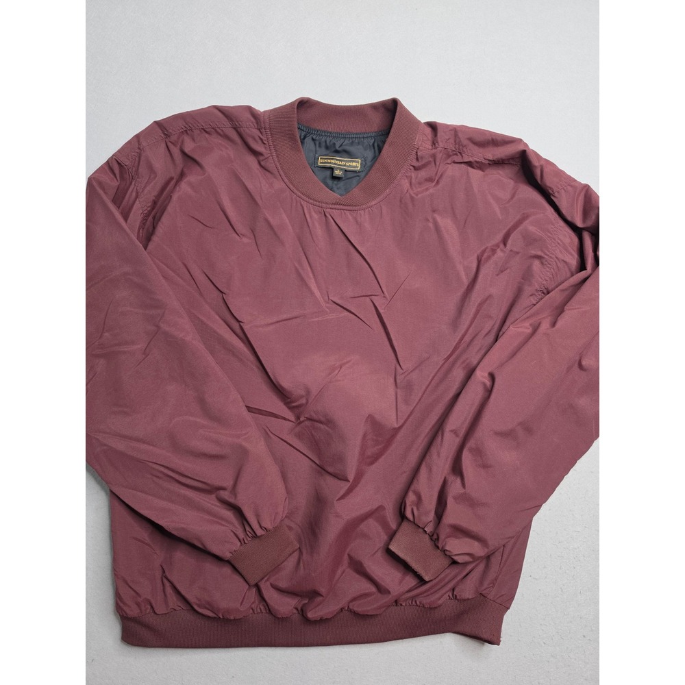 Sun Mountain Sports Jacket Men's Large Burgundy Long Sleeve Pullover Performance